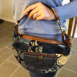 Vintage Coach Patchwork Denim Hobo Bag